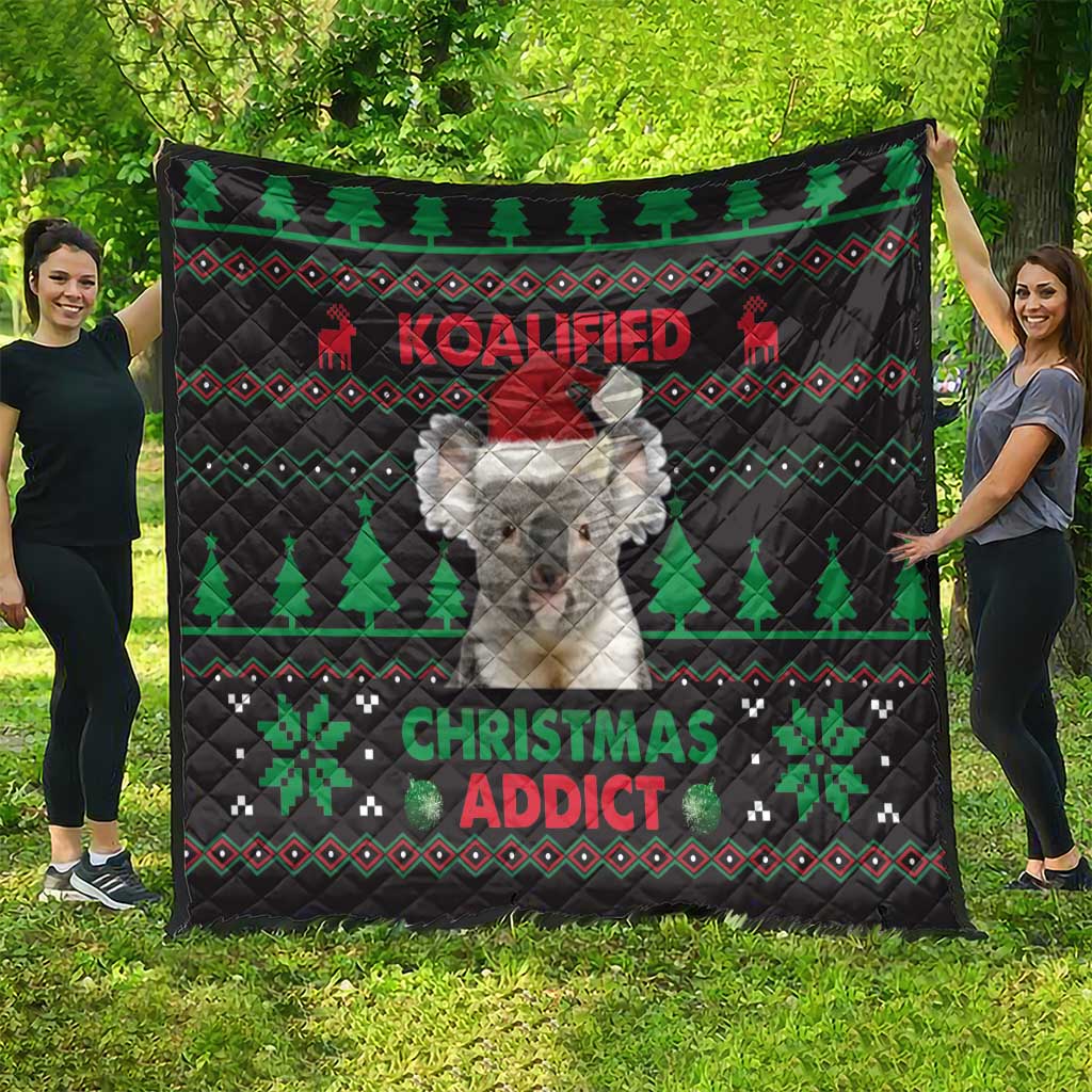 Cute Koala Quilt Koalified Christmas Addict - Wonder Print Shop