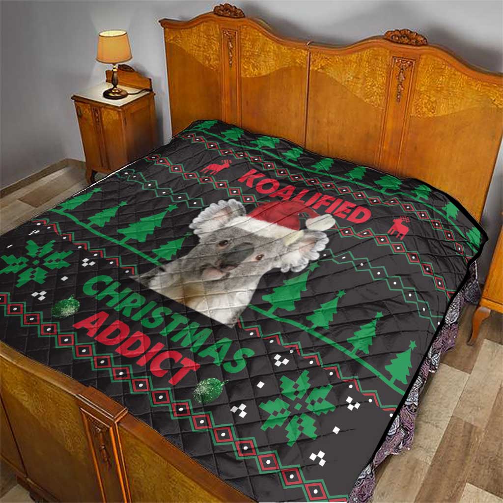 Cute Koala Quilt Koalified Christmas Addict - Wonder Print Shop