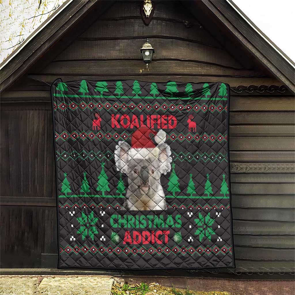 Cute Koala Quilt Koalified Christmas Addict - Wonder Print Shop