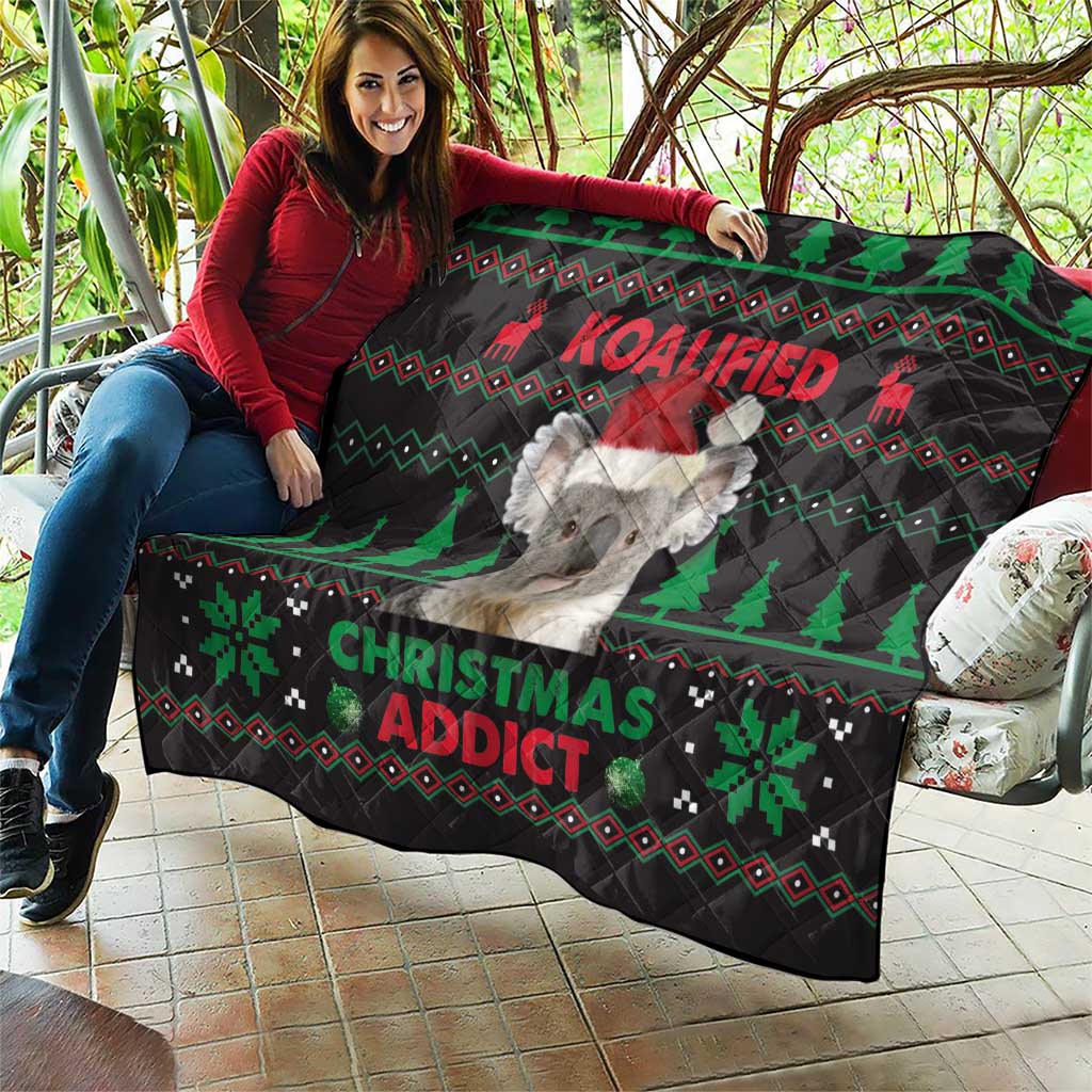 Cute Koala Quilt Koalified Christmas Addict - Wonder Print Shop