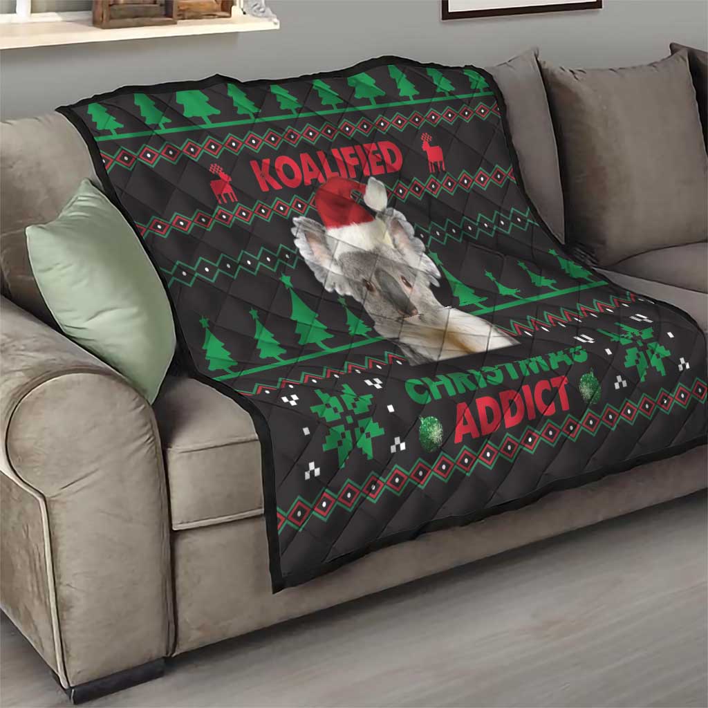 Cute Koala Quilt Koalified Christmas Addict - Wonder Print Shop
