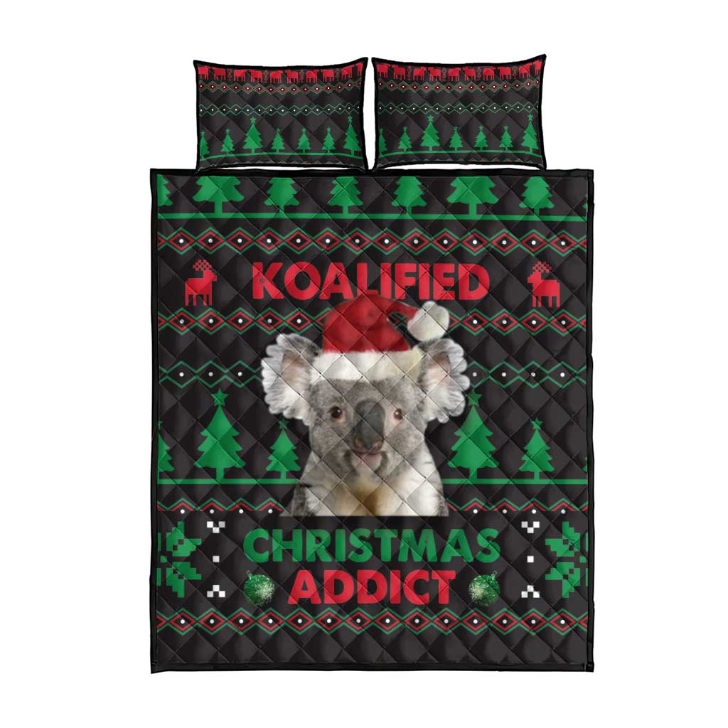 Cute Koala Quilt Bed Set Koalified Christmas Addict - Wonder Print Shop