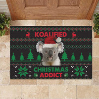 Cute Koala Rubber Doormat Koalified Christmas Addict - Wonder Print Shop