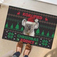 Cute Koala Rubber Doormat Koalified Christmas Addict - Wonder Print Shop