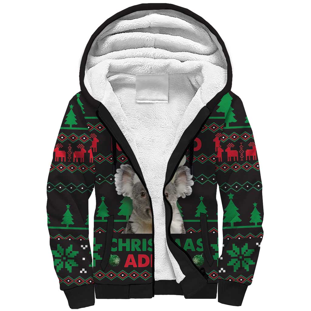 Cute Koala Sherpa Hoodie Koalified Christmas Addict - Wonder Print Shop