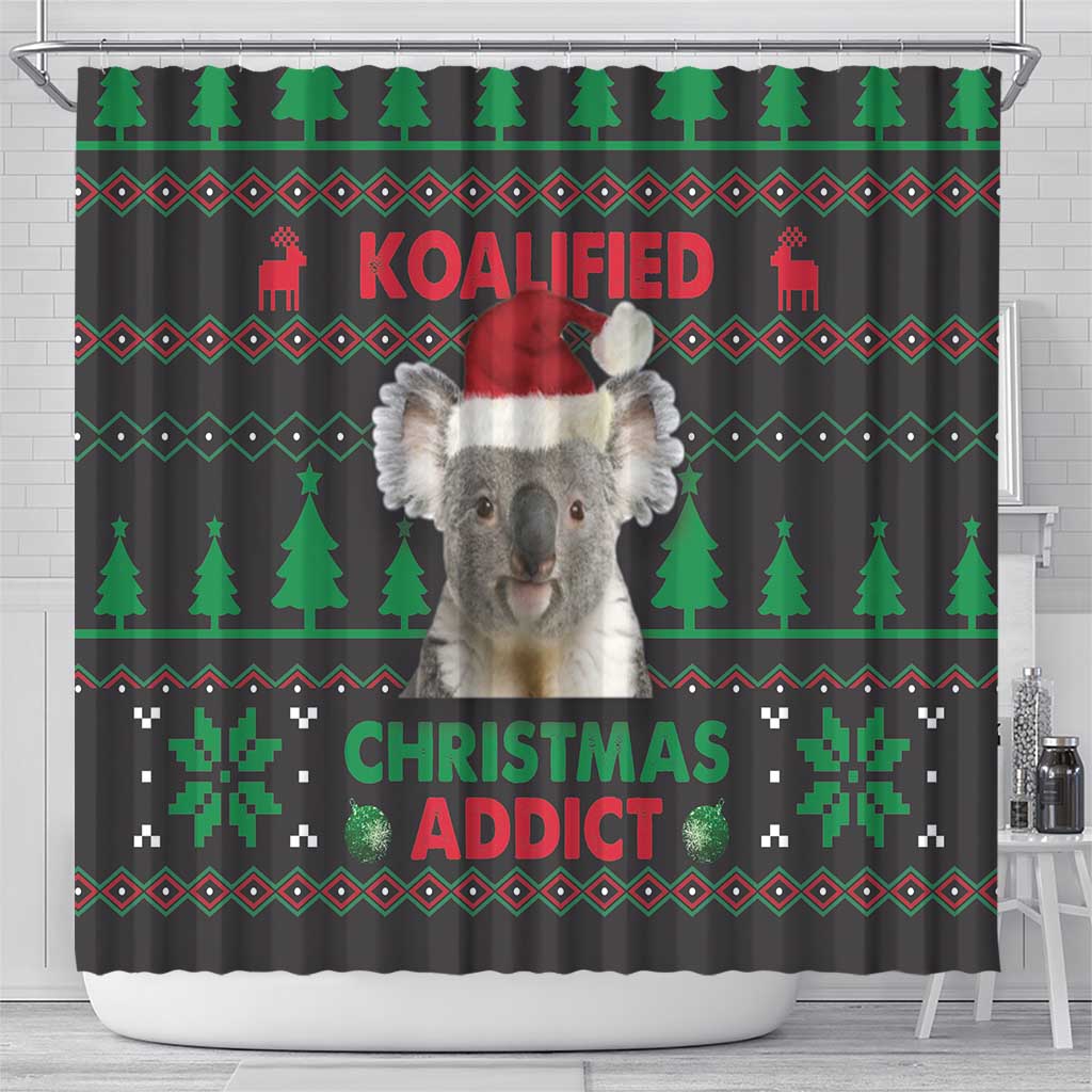 Cute Koala Shower Curtain Koalified Christmas Addict