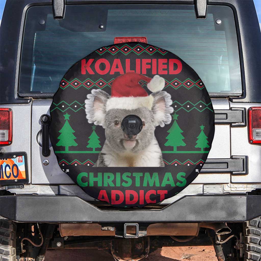 Cute Koala Spare Tire Cover Koalified Christmas Addict - Wonder Print Shop