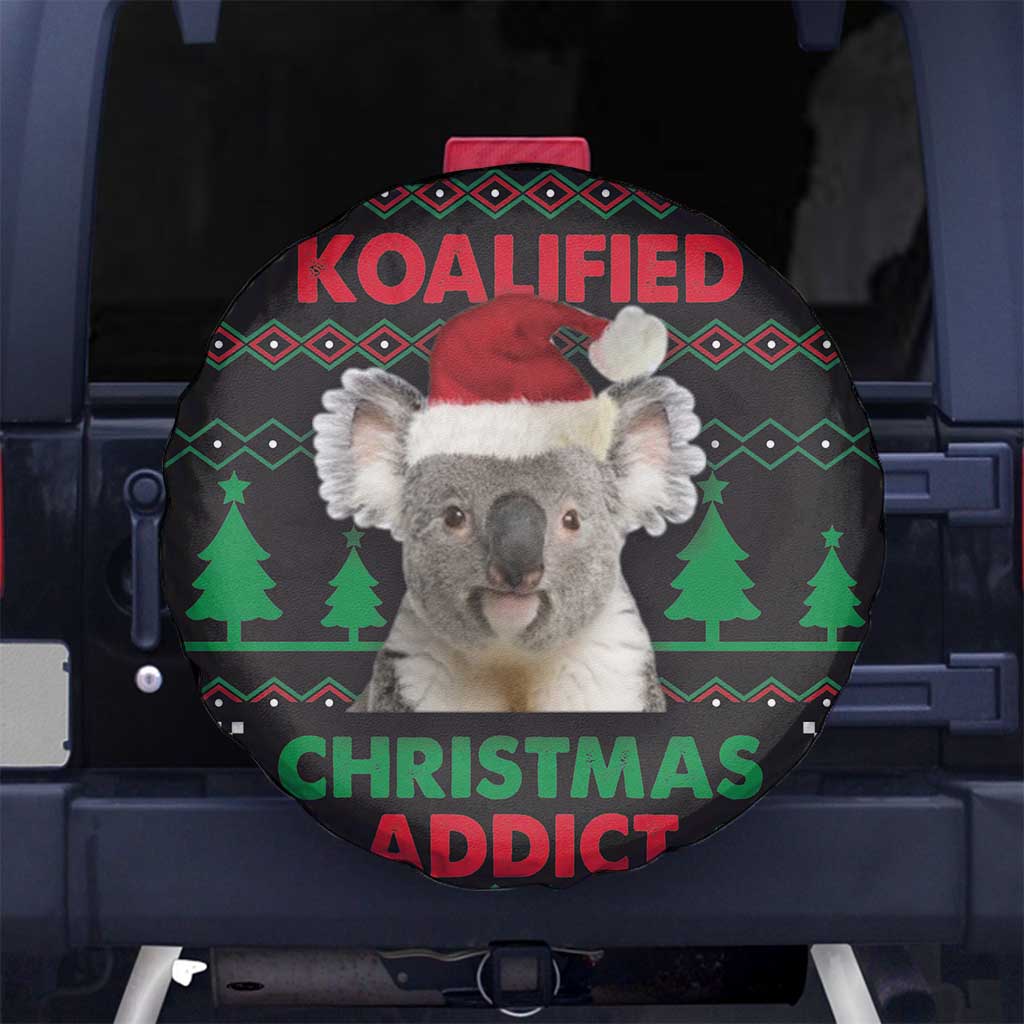 Cute Koala Spare Tire Cover Koalified Christmas Addict - Wonder Print Shop
