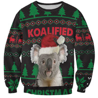 Cute Koala Sweatshirt Koalified Christmas Addict - Wonder Print Shop