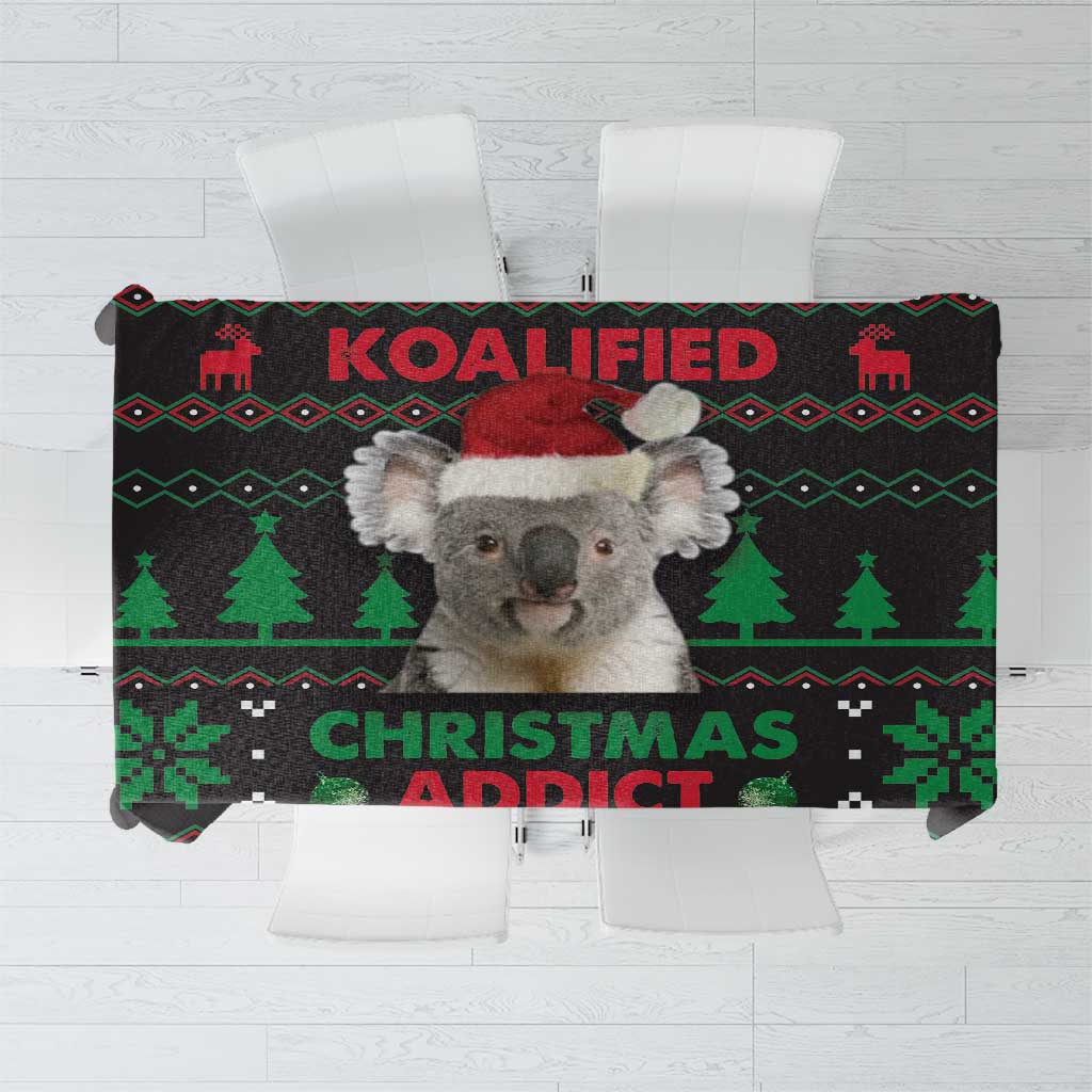 Cute Koala Tablecloth Koalified Christmas Addict - Wonder Print Shop