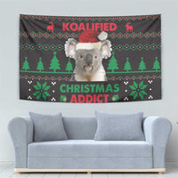 Cute Koala Tapestry Koalified Christmas Addict - Wonder Print Shop