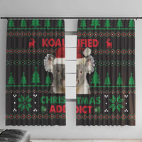 Cute Koala Window Curtain Koalified Christmas Addict - Wonder Print Shop