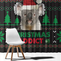 Cute Koala Window Curtain Koalified Christmas Addict - Wonder Print Shop