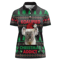 Cute Koala Women Polo Shirt Koalified Christmas Addict - Wonder Print Shop