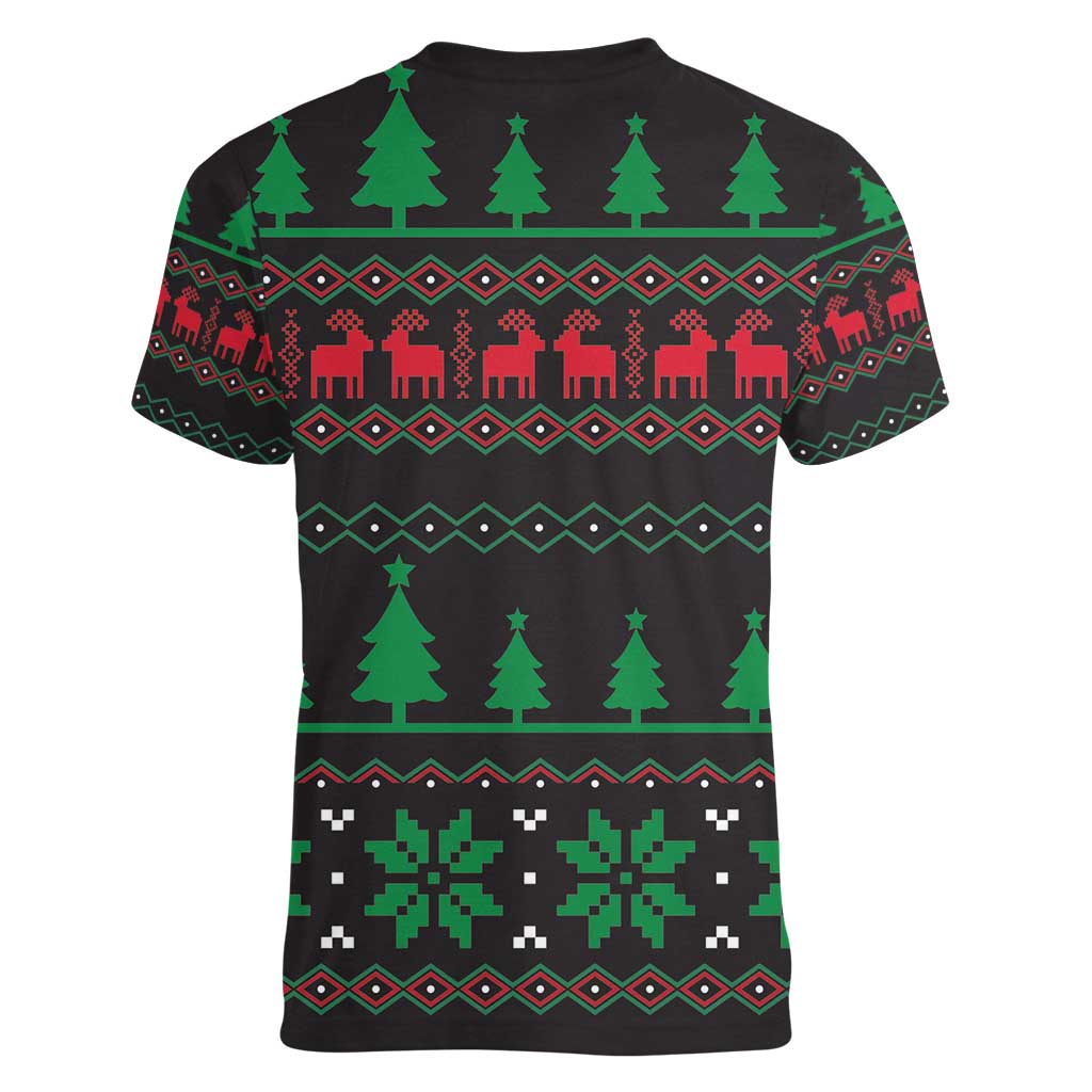Cute Koala Women V-Neck T-Shirt Koalified Christmas Addict - Wonder Print Shop