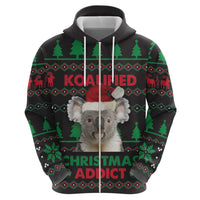 Cute Koala Zip Hoodie Koalified Christmas Addict - Wonder Print Shop