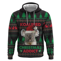 Cute Koala Zip Hoodie Koalified Christmas Addict - Wonder Print Shop