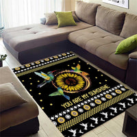 Hummingbird Sunflower Christmas Area Rug You Are My Sunshine - Wonder Print Shop