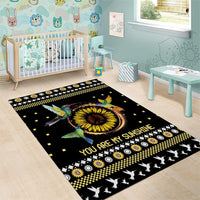 Hummingbird Sunflower Christmas Area Rug You Are My Sunshine - Wonder Print Shop