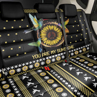 Hummingbird Sunflower Christmas Back Car Seat Cover You Are My Sunshine - Wonder Print Shop