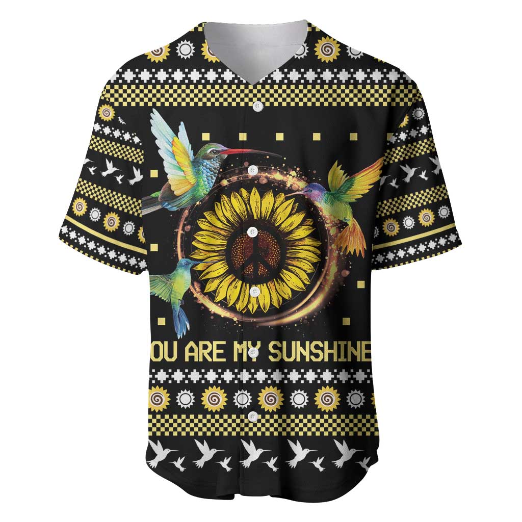 Hummingbird Sunflower Christmas Baseball Jersey You Are My Sunshine - Wonder Print Shop