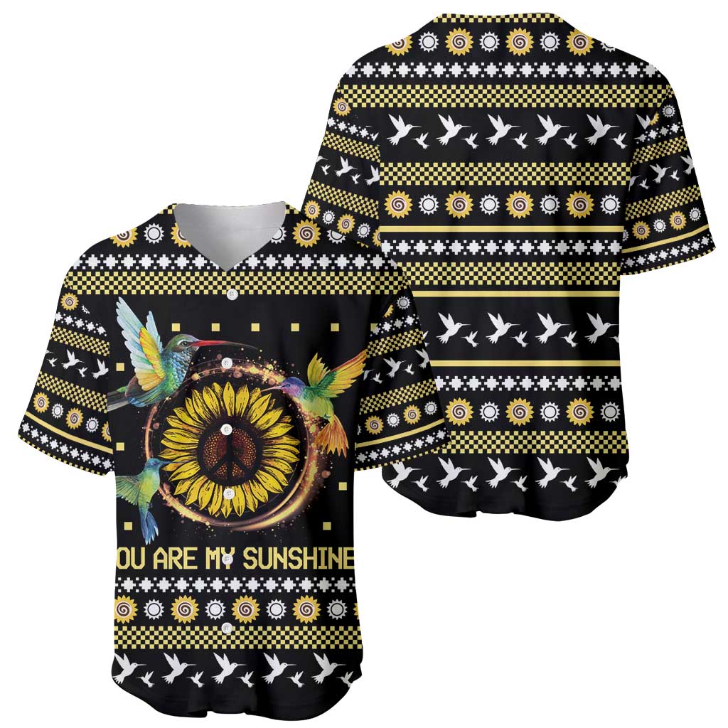 Hummingbird Sunflower Christmas Baseball Jersey You Are My Sunshine - Wonder Print Shop