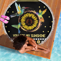 Hummingbird Sunflower Christmas Beach Blanket You Are My Sunshine - Wonder Print Shop
