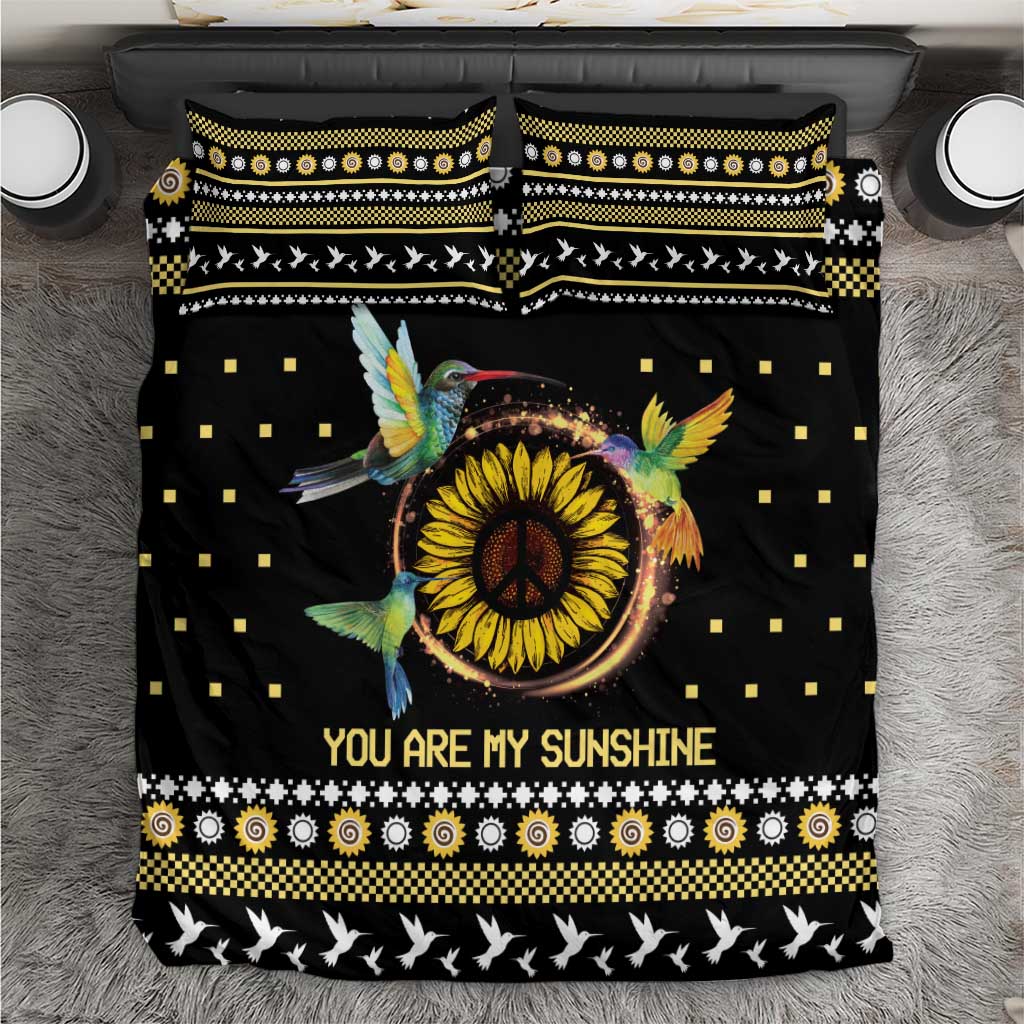 Hummingbird Sunflower Christmas Bedding Set You Are My Sunshine - Wonder Print Shop