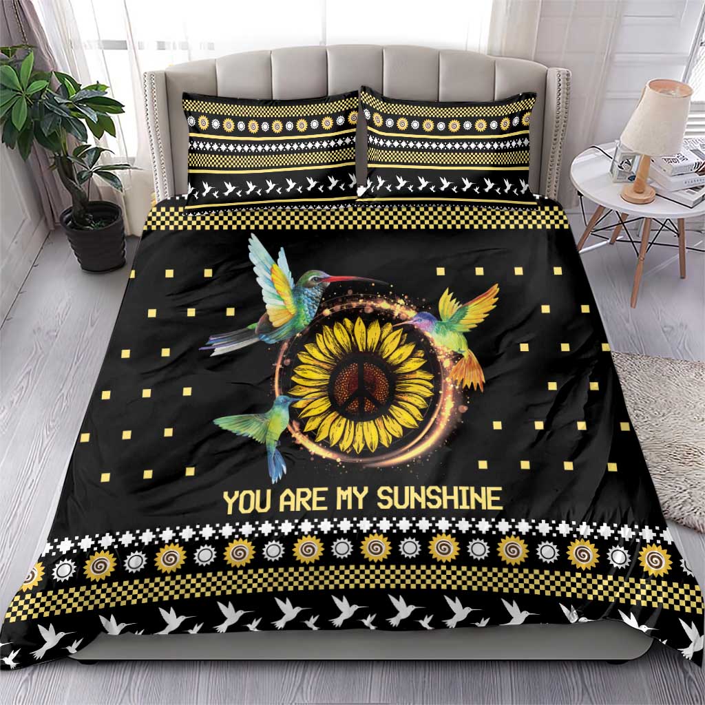 Hummingbird Sunflower Christmas Bedding Set You Are My Sunshine - Wonder Print Shop
