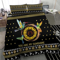 Hummingbird Sunflower Christmas Bedding Set You Are My Sunshine - Wonder Print Shop