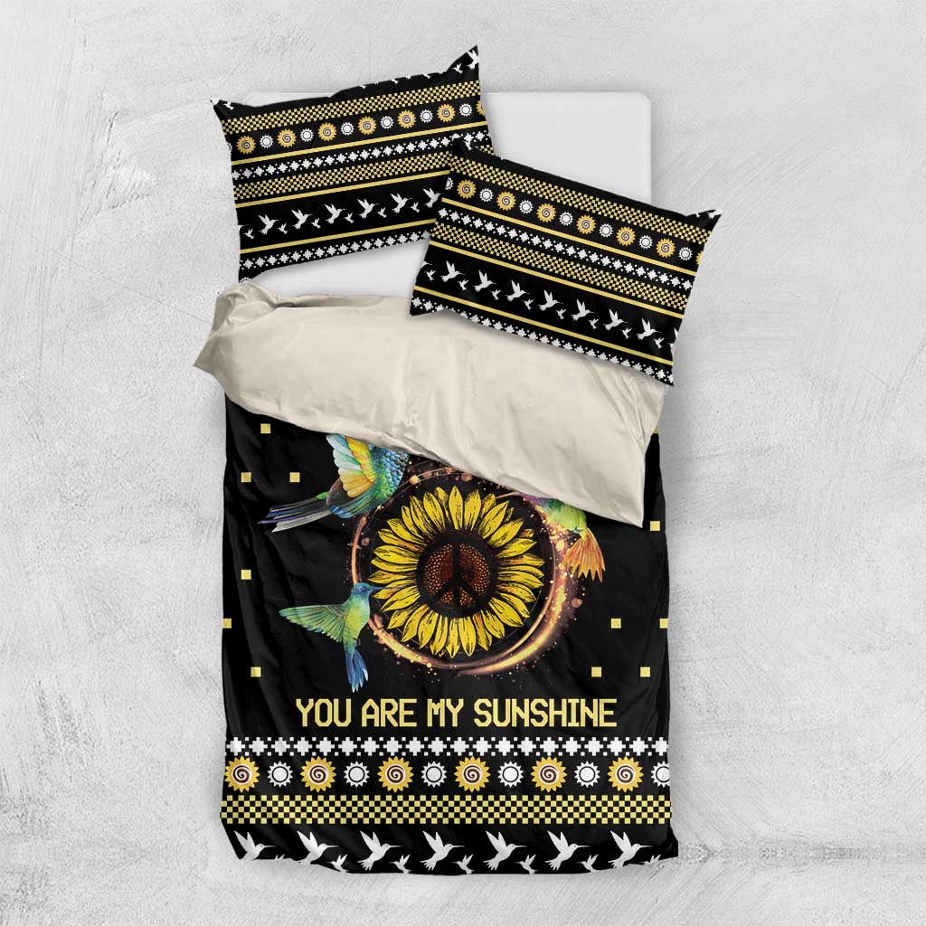 Hummingbird Sunflower Christmas Bedding Set You Are My Sunshine - Wonder Print Shop