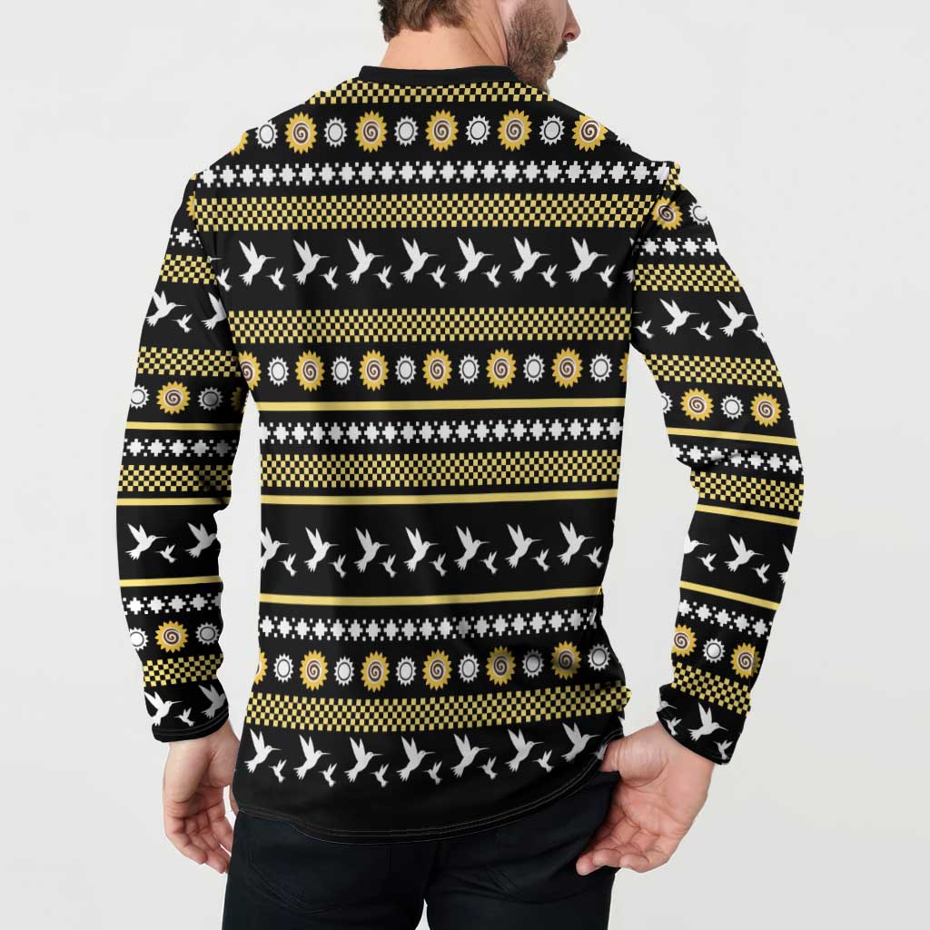 Hummingbird Sunflower Christmas Button Sweatshirt You Are My Sunshine - Wonder Print Shop