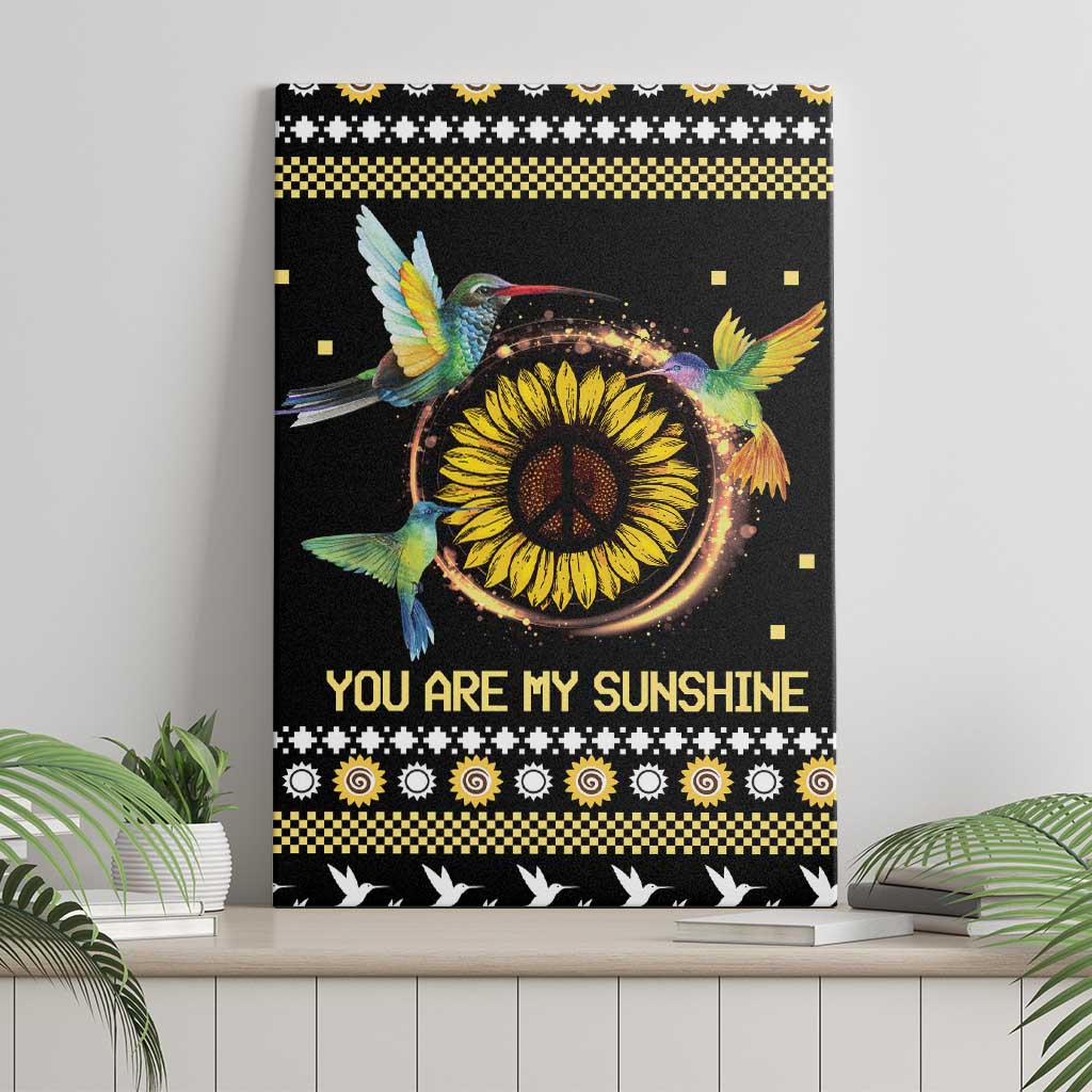 Hummingbird Sunflower Christmas Canvas Wall Art You Are My Sunshine - Wonder Print Shop