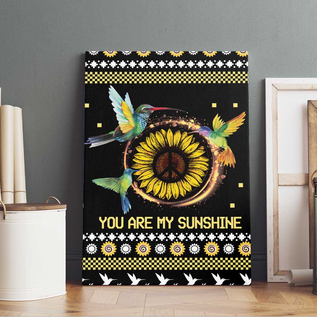 Hummingbird Sunflower Christmas Canvas Wall Art You Are My Sunshine - Wonder Print Shop