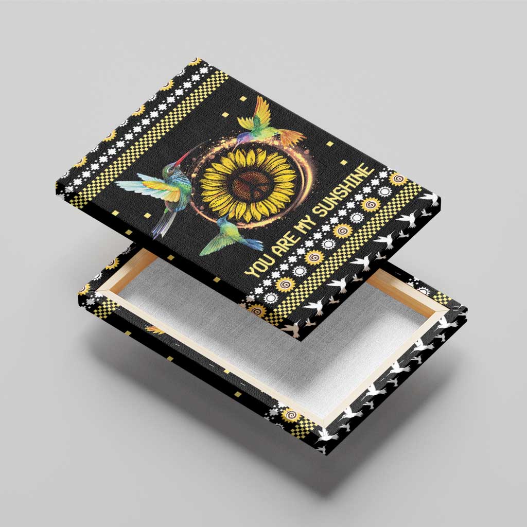 Hummingbird Sunflower Christmas Canvas Wall Art You Are My Sunshine - Wonder Print Shop