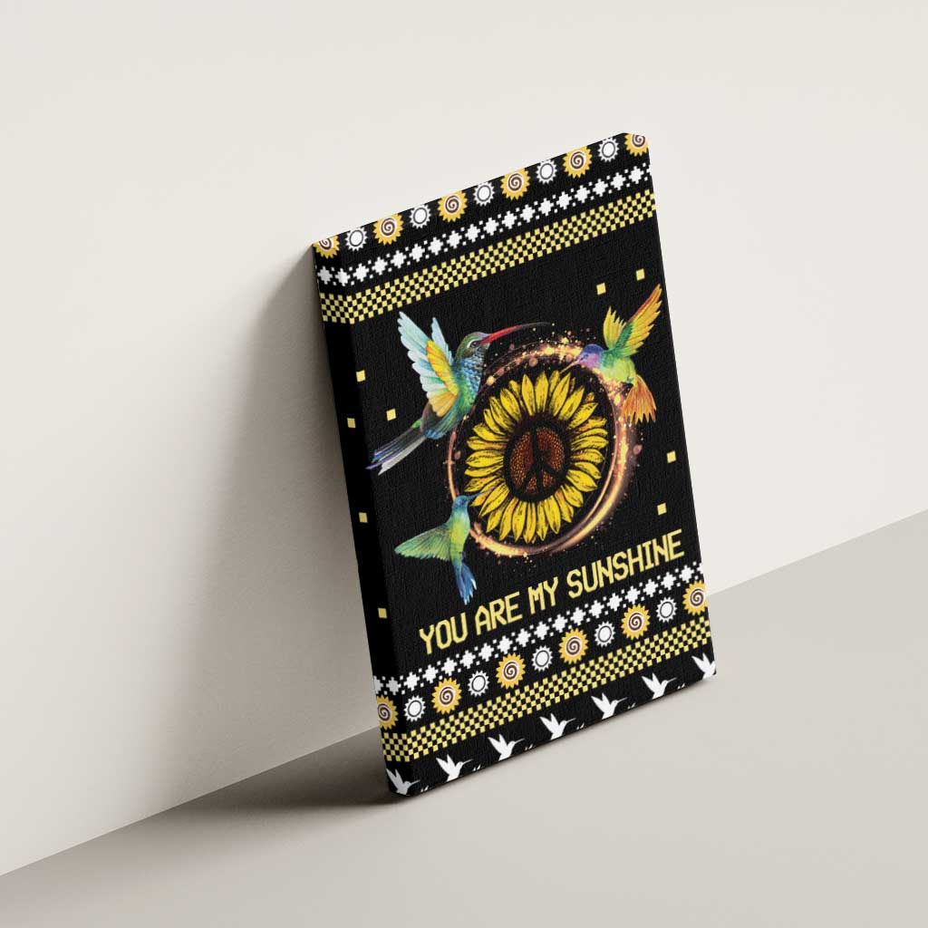 Hummingbird Sunflower Christmas Canvas Wall Art You Are My Sunshine - Wonder Print Shop