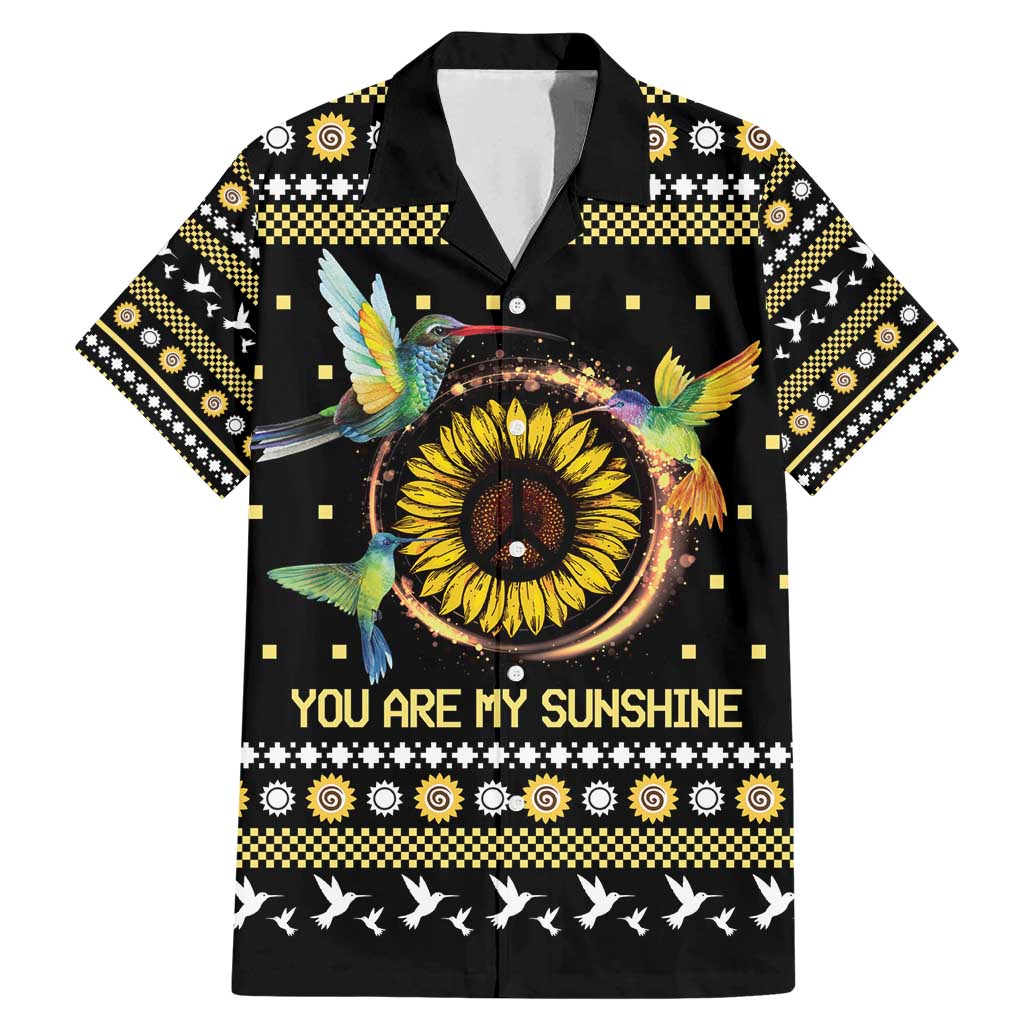 Hummingbird Sunflower Christmas Family Matching Mermaid Dress and Hawaiian Shirt You Are My Sunshine - Wonder Print Shop