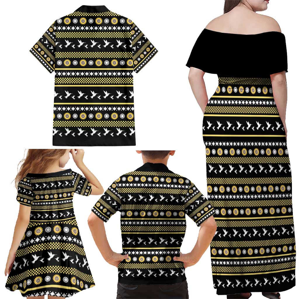 Hummingbird Sunflower Christmas Family Matching Off Shoulder Maxi Dress and Hawaiian Shirt You Are My Sunshine - Wonder Print Shop