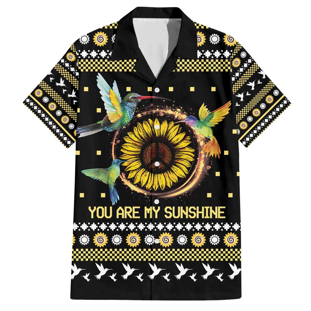 Hummingbird Sunflower Christmas Family Matching Puletasi and Hawaiian Shirt You Are My Sunshine - Wonder Print Shop