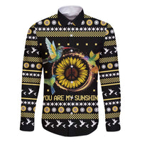 Hummingbird Sunflower Christmas Family Matching Tank Maxi Dress and Hawaiian Shirt You Are My Sunshine - Wonder Print Shop