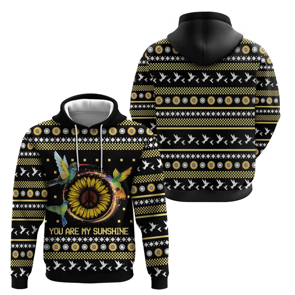 Hummingbird Sunflower Christmas Hoodie You Are My Sunshine - Wonder Print Shop