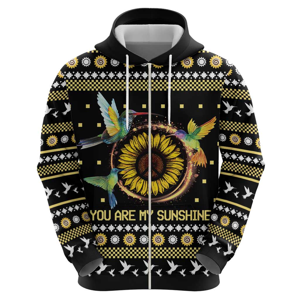 Hummingbird Sunflower Christmas Hoodie You Are My Sunshine - Wonder Print Shop