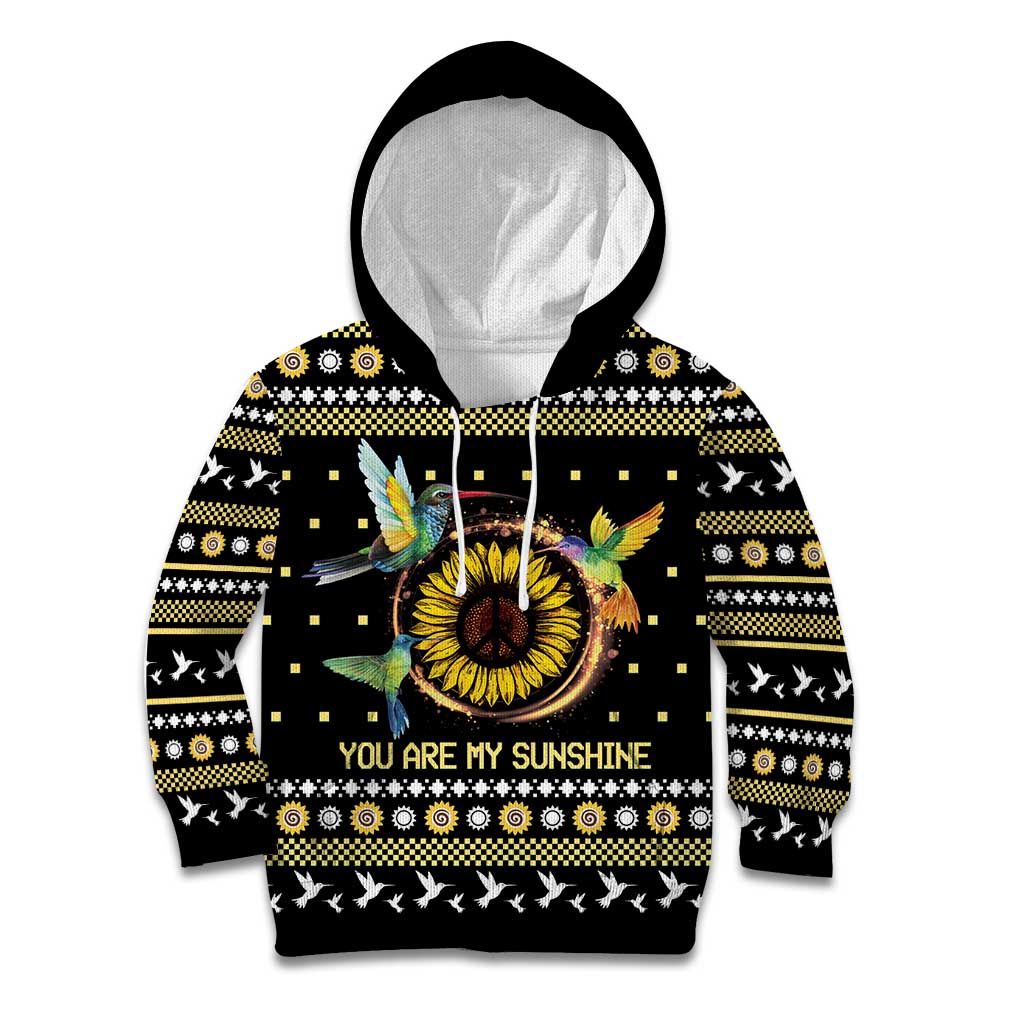 Hummingbird Sunflower Christmas Kid Hoodie You Are My Sunshine - Wonder Print Shop