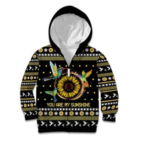 Hummingbird Sunflower Christmas Kid Hoodie You Are My Sunshine - Wonder Print Shop