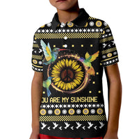 Hummingbird Sunflower Christmas Kid Polo Shirt You Are My Sunshine - Wonder Print Shop