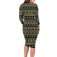 Hummingbird Sunflower Christmas Long Sleeve Bodycon Dress You Are My Sunshine - Wonder Print Shop