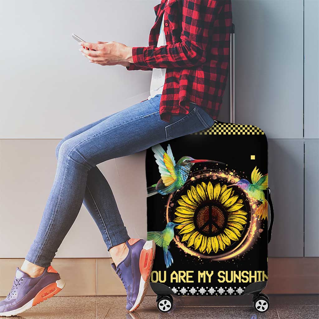 Hummingbird Sunflower Christmas Luggage Cover You Are My Sunshine - Wonder Print Shop