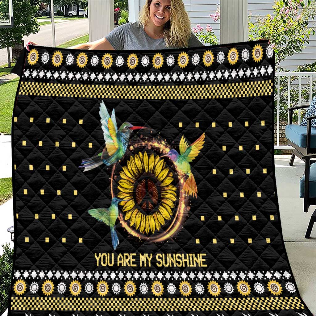 Hummingbird Sunflower Christmas Quilt You Are My Sunshine - Wonder Print Shop