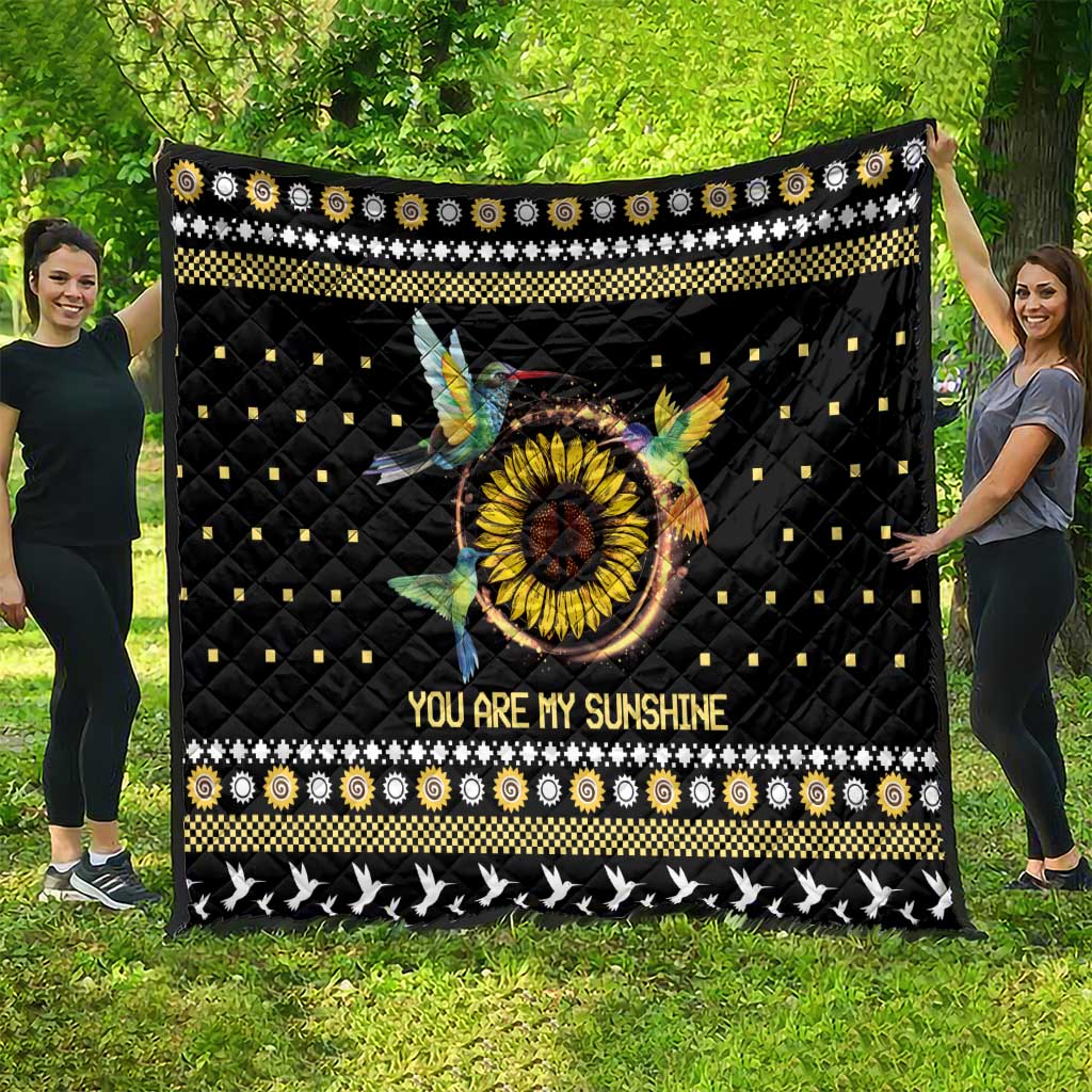 Hummingbird Sunflower Christmas Quilt You Are My Sunshine - Wonder Print Shop