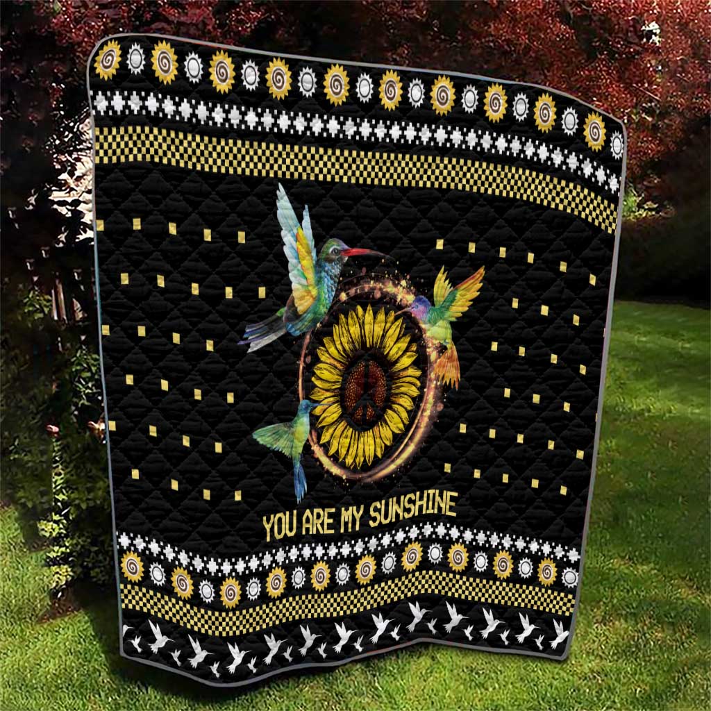 Hummingbird Sunflower Christmas Quilt You Are My Sunshine - Wonder Print Shop